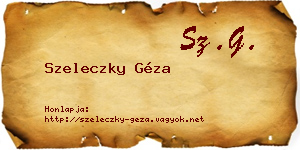 Szeleczky Géza névjegykártya