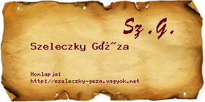 Szeleczky Géza névjegykártya