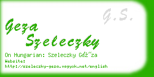 geza szeleczky business card